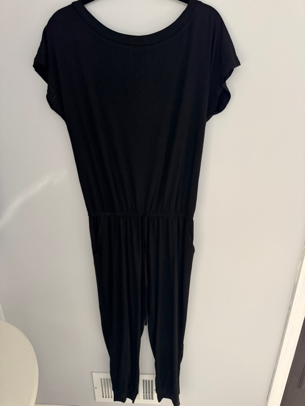 Everyday Black Jumpsuit - Classic Short Sleeve Romper